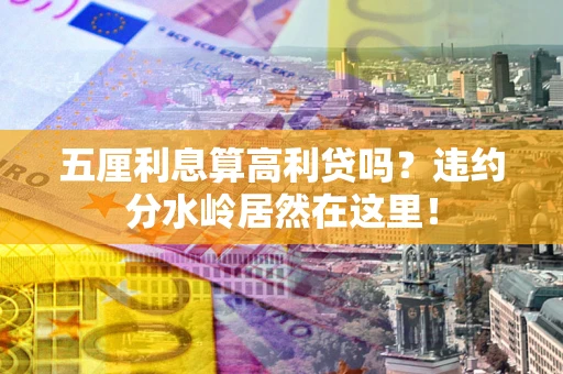 武汉五厘利息算高利贷吗？违约分水岭居然在这里！