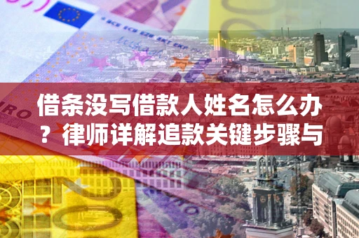 武汉借条没写借款人姓名怎么办？律师详解追款关键步骤与证据链构建