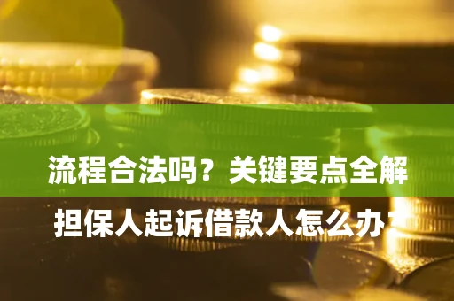 武汉

担保人起诉借款人怎么办？流程合法吗？关键要点全解析